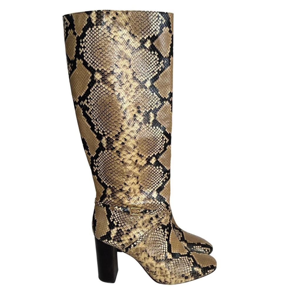Snakeskin Knee-High Boots